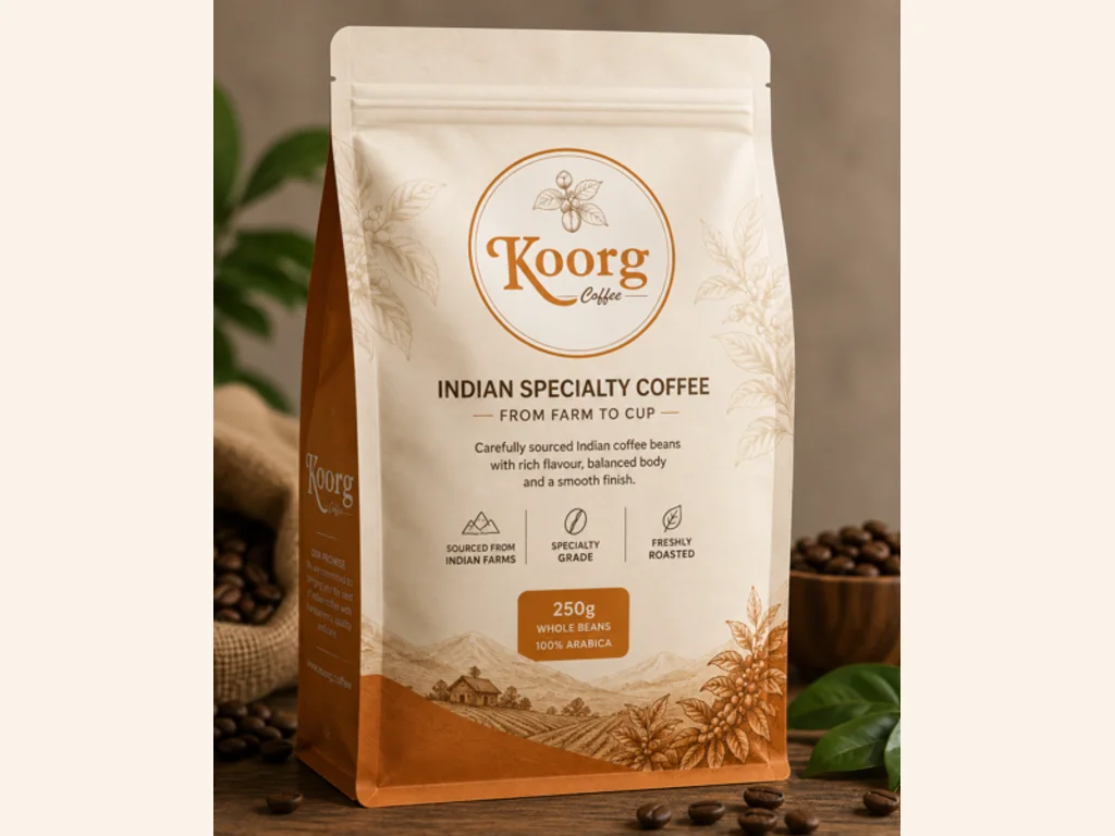KOORG Indian Specialty Coffee 250 gram bean pouch